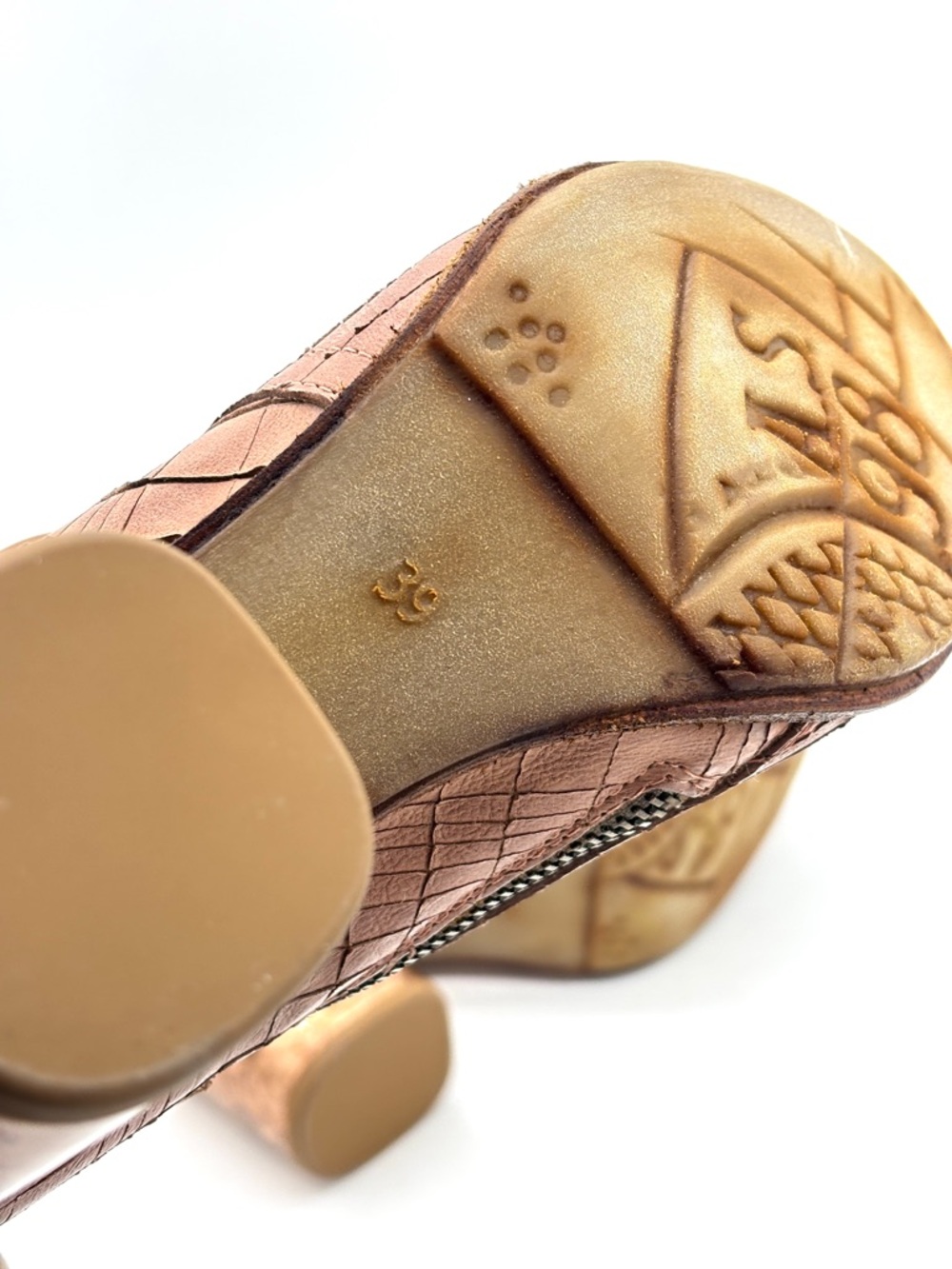 A.S.98 Light Brown Leather Ankle Boots - Picture 7 of 7